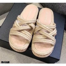 Chanel Cord Mules G36926 Beige 2021