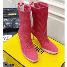 Fendi Elasticated Lace Promenade Ankle Boots Fuchsia 2021