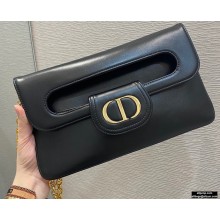 Dior Medium DiorDouble Bag in Smooth Calfskin Black 2021