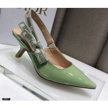Dior Heel 6.5cm J'Adior Slingback Pumps Patent Calfskin Light Green 2021
