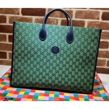 Gucci GG Multicolor Large Tote Bag 659980 Green 2021