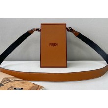 Fendi Leather Stiff Vertical Box Bag Brown 2021