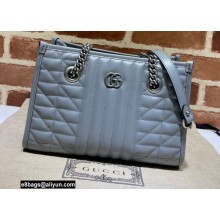 Gucci Aria Collection GG Marmont Small Tote Bag 681483 Gray 2021