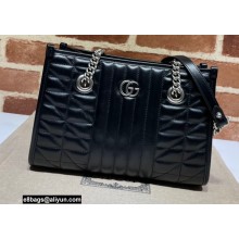 Gucci Aria Collection GG Marmont Small Tote Bag 681483 Black 2021