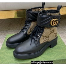 Gucci Ankle Boots Black/Beige with Double G 678984 2021