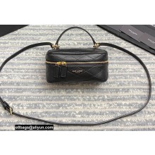Saint Laurent Mini Vanity Case Bag in Quilted Lambskin 669560 Black