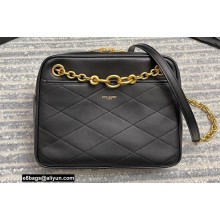 Saint Laurent Le Maillon Small Chain Bag in Quilted Lambskin 669308 Black