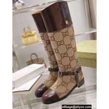 Gucci Knee-high Boots with Harness Maxi GG Canvas Beige 2022