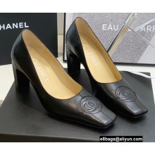 Chanel Heel 8cm Vintage Logo Pumps Black Spring 2022