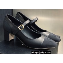 Chanel Heel 7cm Mary Janes Pumps Black Spring 2022