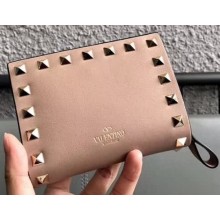 Valentino Rockstud Compact Wallet Pink 2018