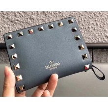 Valentino Rockstud Compact Wallet Blue 2018