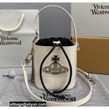 Vivienne Westwood Daisy Small Drawstring Bucket Bag White