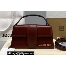 Jacquemus Le grand Bambino Mini Envelope Handbag Leather Burgundy
