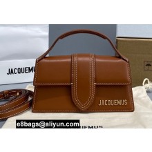 Jacquemus calfskin Le Bambino Mini Envelope Handbag brown