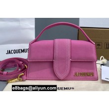 Jacquemus suede Le Bambino Mini Envelope Handbag fuchsia