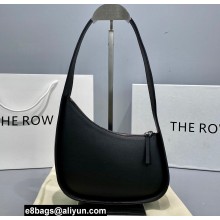 The Row Half Moon Bag in Leather Black