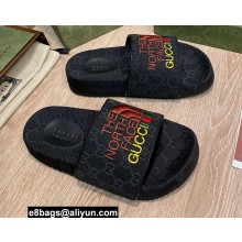 The North Face x Gucci GG Slide Sandals Black 2022