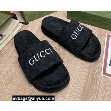 Gucci GG Slide Sandals Logo Black 2022