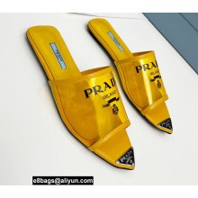 Prada Logo-print Plexiglas PVC Slides Yellow 2022