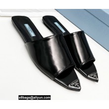 Prada Brushed leather Slides Black 2022