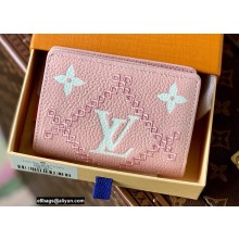 Louis Vuitton Monogram Empreinte Leather Cléa Wallet Embroidered M81212 Pink