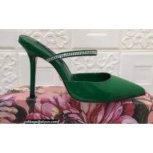Dolce & Gabbana Heel 10.5cm Patent leather mules Green with embroidery 2022