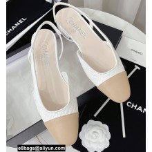 Chanel Heel 1.5cm Pattern Slingbacks G31319 White 2022
