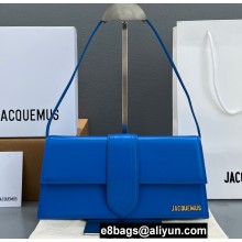 Jacquemus Leather Le Bambino Long Envelope Shoulder Bag Blue