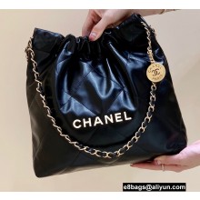 Chanel Shiny Calfskin CHANEL 22 Small Handbag AS3260 in Original Quality Black/Gold 2022