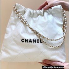 Chanel Shiny Calfskin CHANEL 22 Medium Handbag AS3261 in Original Quality White/Black 2022