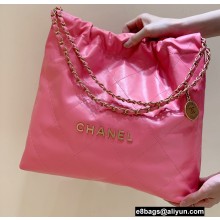 Chanel Shiny Calfskin CHANEL 22 Medium Handbag AS3261 in Original Quality Coral Pink 2022