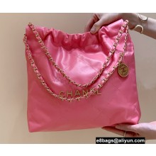 Chanel Shiny Calfskin CHANEL 22 Small Handbag AS3260 in Original Quality Coral Pink 2022