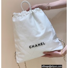 Chanel Shiny Calfskin CHANEL 22 Backpack Bag AS3313 in Original Quality White/Black 2022