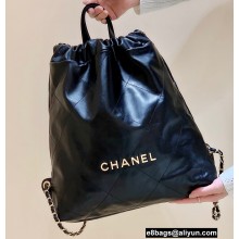 Chanel Shiny Calfskin CHANEL 22 Backpack Bag AS3313 in Original Quality Black/Gold 2022