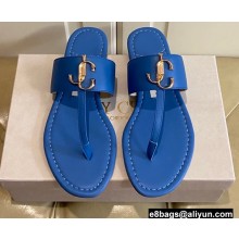 Jimmy Choo JC Flip Flops Thong Sandals Blue 2022