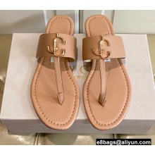 Jimmy Choo JC Flip Flops Thong Sandals Nude 2022