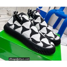 Bottega Veneta ripple Wavy Triangle tech knit slip-on sneakers Black 2022