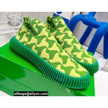 Bottega Veneta ripple Wavy Triangle tech knit slip-on sneakers Green 2022