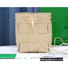 Bottega Veneta cassette Small intreccio leather cross-body bucket bag Apricot 2022