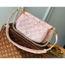 Louis Vuitton Sprayed and embossed grained cowhide leather Multi Pochette Accessoires Bag M46093 Pink