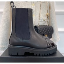 Chanel Calfskin Ankle Boots Black 2022