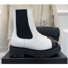 Chanel Calfskin Ankle Boots White 2022