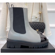 Chanel Calfskin Ankle Boots Gray 2022