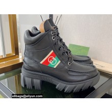 Gucci Heel 6cm Platform 2cm Ankle boots Black with Interlocking G Stripe 2022