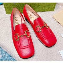 Gucci Loafers with Horsebit ‎700064 Leather Red 2022