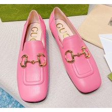 Gucci Loafers with Horsebit ‎700064 Leather Pink 2022