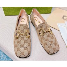 Gucci Loafers with Horsebit ‎700064 GG Canvas Beige 2022