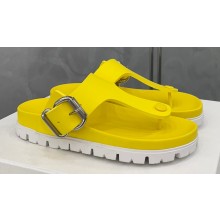 Prada metal buckle Rubber flip-flops Sandals Yellow 2022