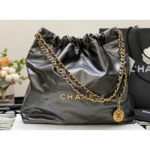 Chanel Calfskin CHANEL 22 Medium Handbag AS3261 Metallic Silver Gray 2022